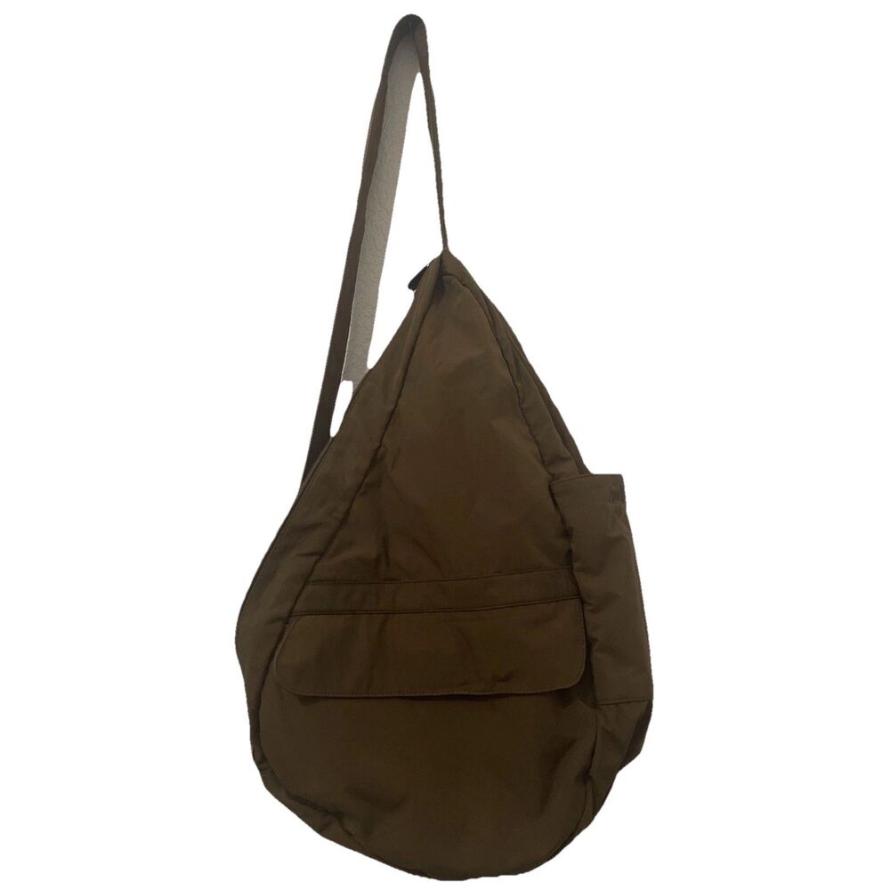 AmeriBag Crossbody Tote Healthy Back Bag Sling Bag Nylon Brown Travel Man Bag